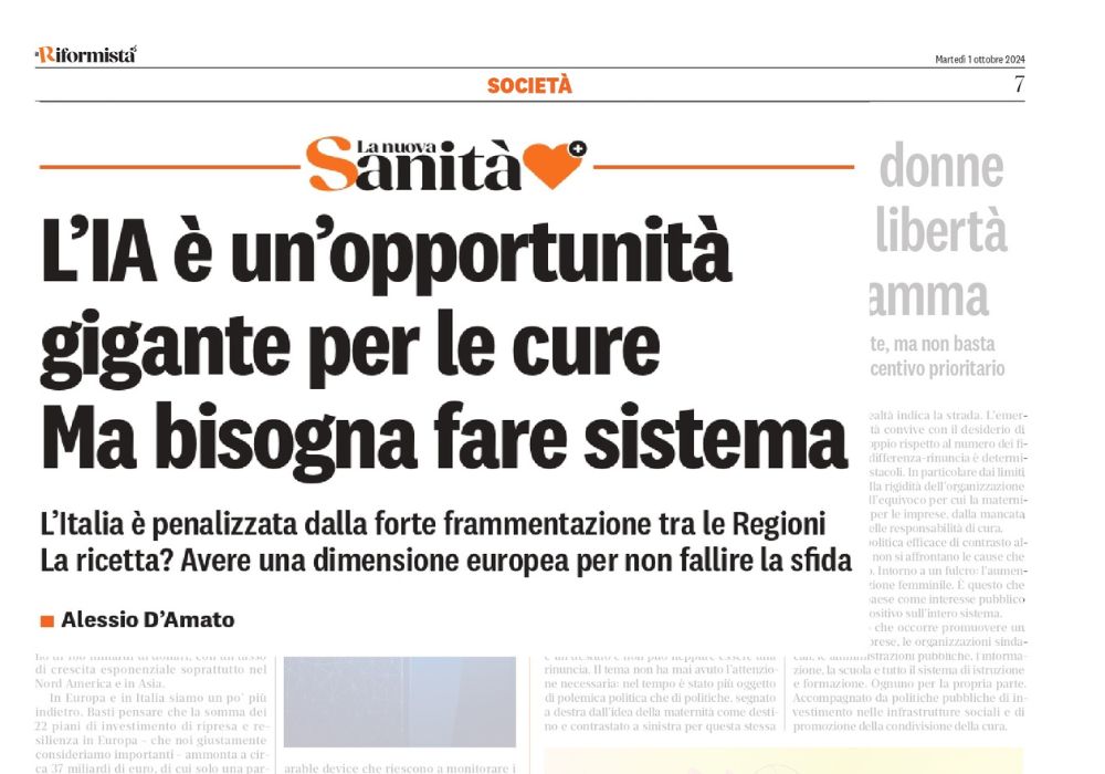 L'IA è un'opportunità gigante per le cure ma bisogna fare sistema