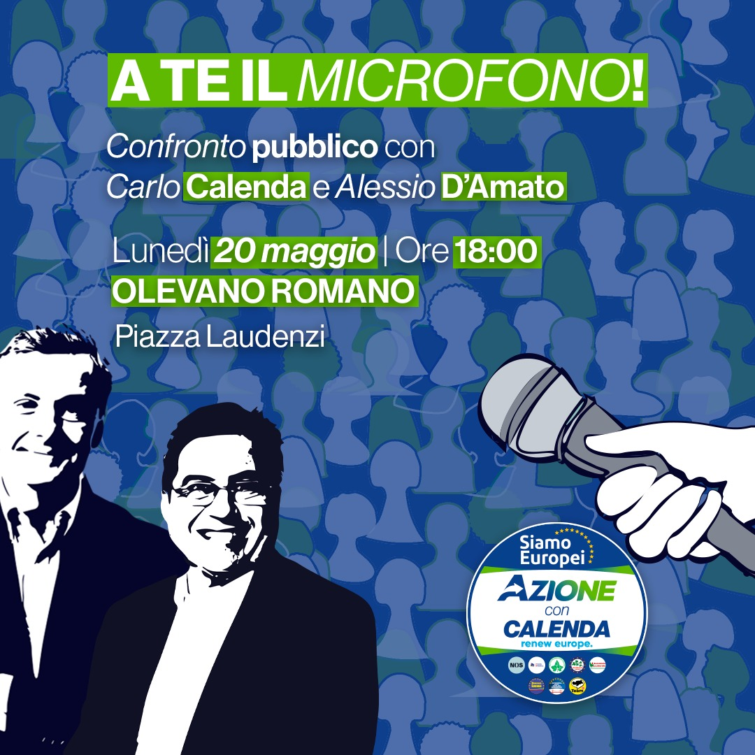 A te il microfono! Confronto pubblico con Carlo Calenda e Alessio D'Amato